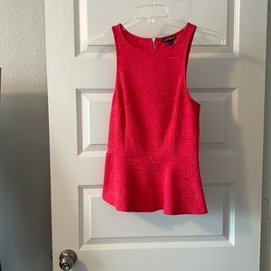 VTG Express hot pink peplum top size small sleeveless slim fit  textured dressy